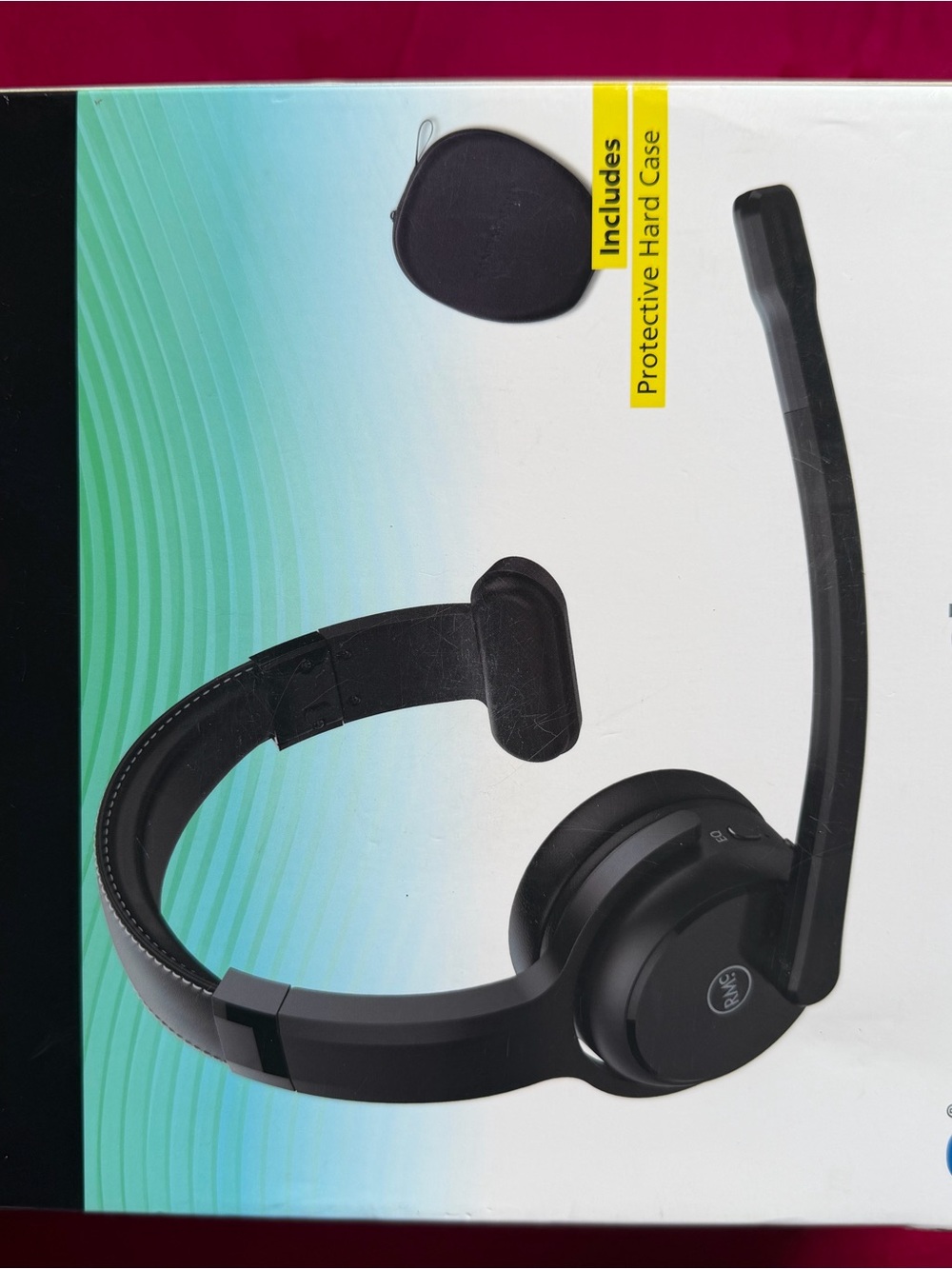 Black On-Ear Headset with Boom Microphone by